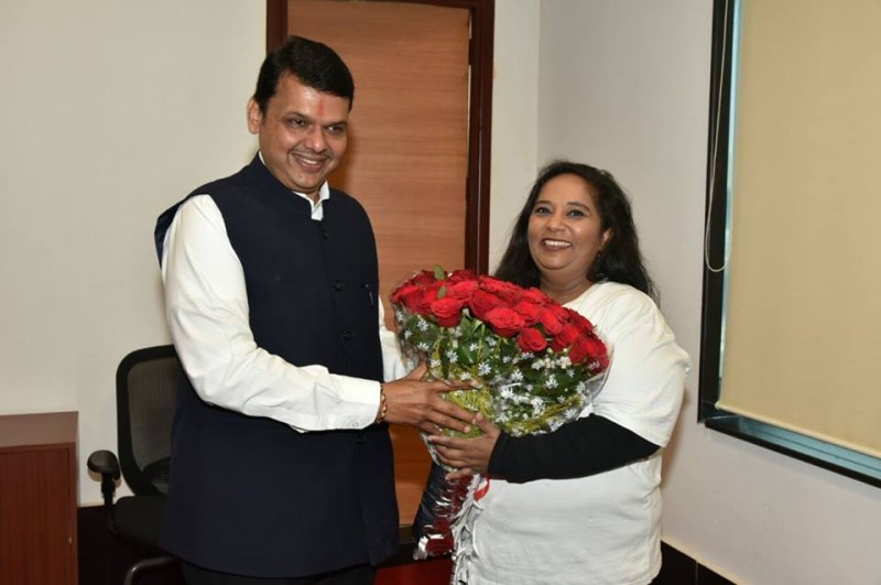 Felicitation by The Chief Minister of Maharashtra state Mr Devendra Fadnavis, for the incredible journey from UK to India, spanning 32 countires in 57 days for Save Girls, Educate Girl